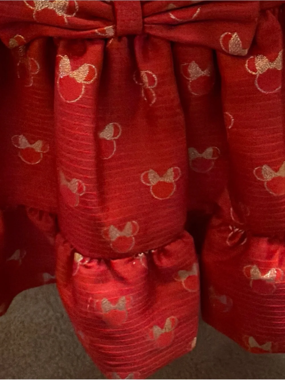 Disney Store Minnie Mouse Holiday Dress Red Size 3 EUC Christmas